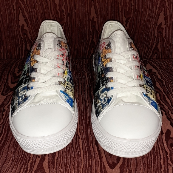 NEW BASEBALL MOM LICENSE PLATE EDITION LOW TOP HANDCRAFTED MADE OF CANVAS - Picture 2 of 7